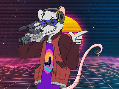 Retro wave style ratsie