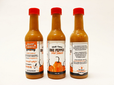 One Pepper Hot Sauce Label Design branding hot sauce package design packaging restaurant