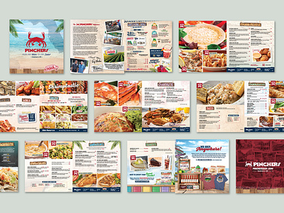 Pinchers Menu Design branding menu design restaurant seafood