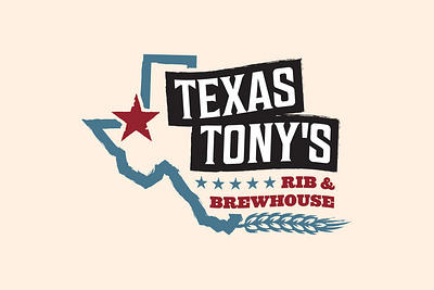 Texas Tony's Rib & Brewhouse Logo Design barbeque branding logo restaurant vector