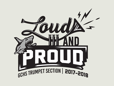 Gulf Coast High School 2017 Trumpet Section Shirt branding high school illustration marching band trumpet vector