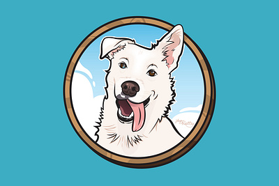 Ghost the Dog dog illustration vector