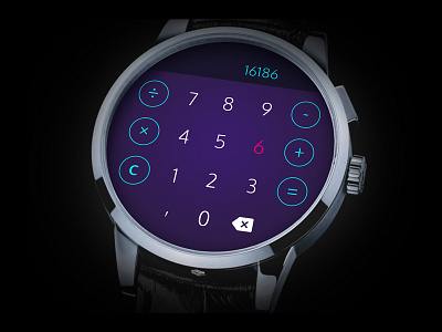 Daily UI :: 004 - Calculator 4 android calculator daily dailyui round smartwatch ui ux watch