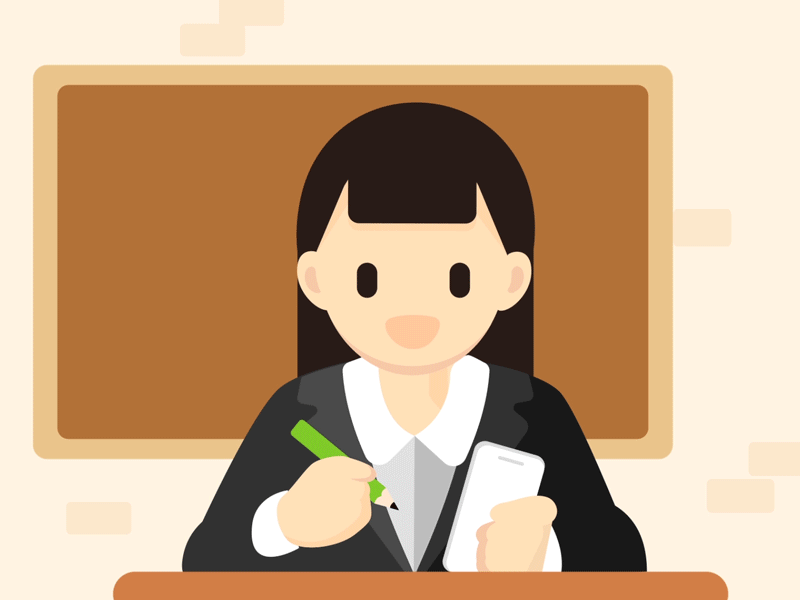 Schoolgirl doing homework blackboard flat girl hard homework illustration indoors pencil vector