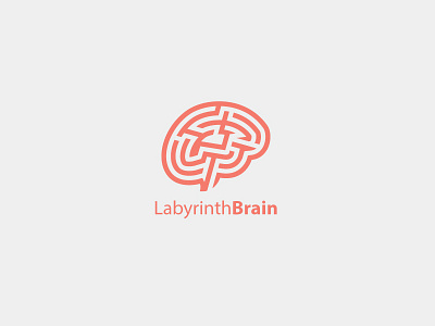 Labyrinth Brain Logo Template brain branding design graphic labyrinth logo maze template vector vintage