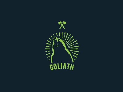 Goliath Logo Template axe beam bear giant goliath logo rays roar shine template