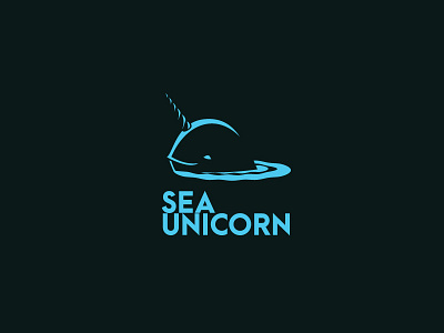 Sea Unicorn Logo Template animal branding graphic mascot narwhal sea seaunicorn unicorn vector whale