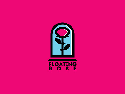 Floating Rose Logo Template branding company design floating flower graphic modern rose vector vintage