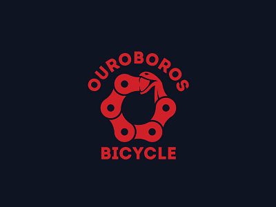 Ouroboros Bicycle Logo Template bicycle bike branding chain design graphic ouroboros serpent snake vector