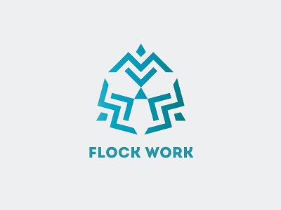 Flock Work Logo Template birds branding design flock graphic group modern vector vintage work