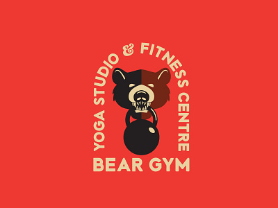 Bear Gym Logo Template bear branding centre fitness graphic gym mascot studio vector wild yoga