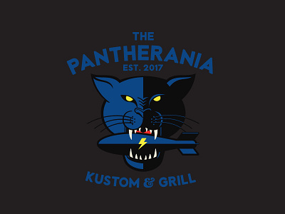 Pantherania Logo Template bar branding cat garage grill kustom mascot mortar panther pantherania restaurant tiger