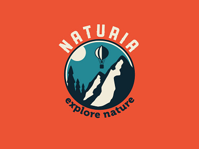 Naturia Logo Template adventure branding cafe company corporate design forest graphic hot air balloon modern mountain nature naturia organization pine vector vintage