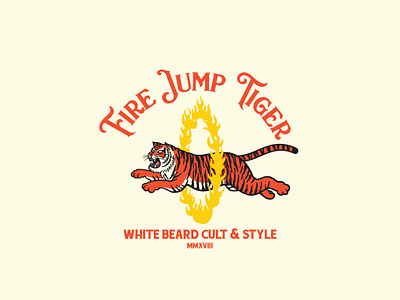 Fire Jump Tiger Logo Template branding cafe circus company corporate design fire graphic halftone jump kustom modern organization tiger vector vintage