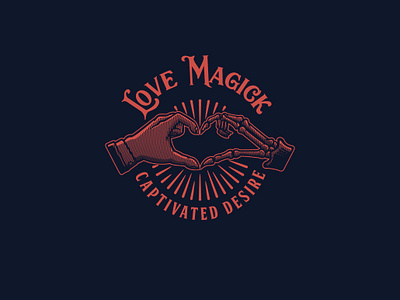 Love Magick Logo Template branding cafe company corporate crosshatching design engraving gesture graphic hands love magic magick modern organization shop skeleton vector vintage