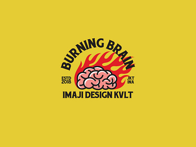 Burning Brain Logo Template bar brain branding burning cafe company design fire flame graphic idea modern restaurant shop think vector vintage