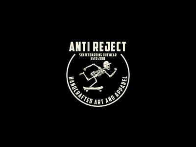 Anti Reject Club Logo Template anti badge bar branding cafe company design graphic modern reject restaurant shop skateboard skeleton skull vector vintage