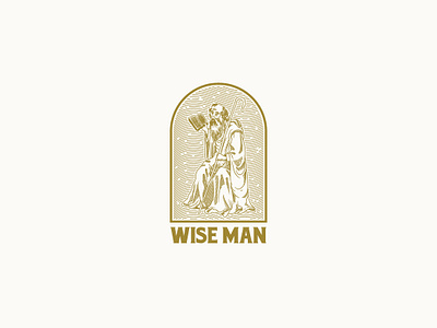 Wise Man Logo Template bar book branding cafe company crosshatching design engraving graphic labeldesign modern old man reading book restaurant retro shop vector vintage wise wise man