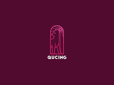 Qucing Logo Template bar branding cafe cat company cute design door graphic light modern pet pylon qucing restaurant retro shop vector vintage