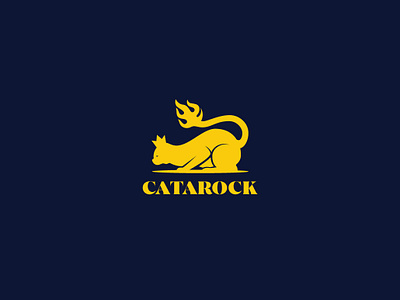 Catarock Logo Template branding business cat catarock community company corporate crown design drink fire graphic king modern organization pet silhouette taste vector vintage