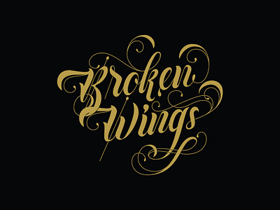 Broken Wings Logotype branding decorative lettering lettering logo logo design logotype typography vector vintage