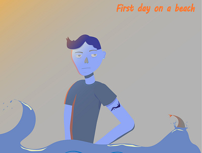 First day on a beach design graphic design illustration vector