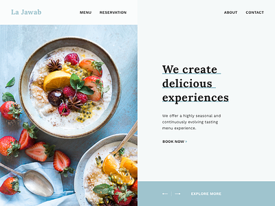 La Jawab Restaurant Landing Page Design