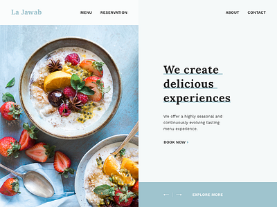 La Jawab Restaurant Landing Page Design early access invision invision studio la jawab landing page menu reservation restaurant studio