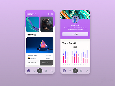 NFT Growth Measure app design ui ux