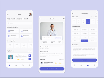 Book Appointment - Doctors app design doctor health healthcare ui