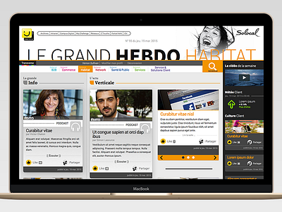 Le Grand Hebdo design in the browser homepage prototype web design