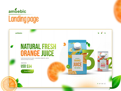 Amoebic | Juice Ecommerce UI / UX Design branding design concept landing page typography uiux ux web