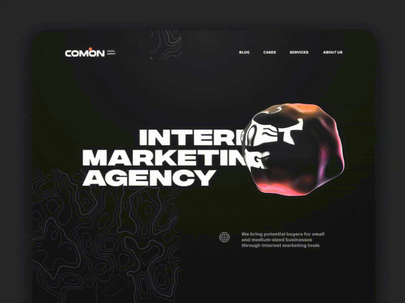 Cover page for Internet Marketing Agency 3d animation graphic design motion graphics ui