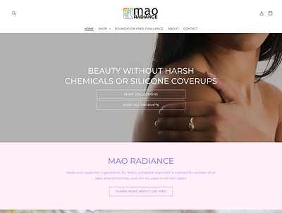 Mao Radiance Website Design design ecommerce graphic design shopify website design