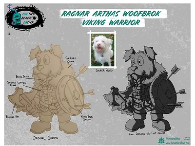 Concept Art: Ragnar, Viking Warrior Pup character design concept art illustration