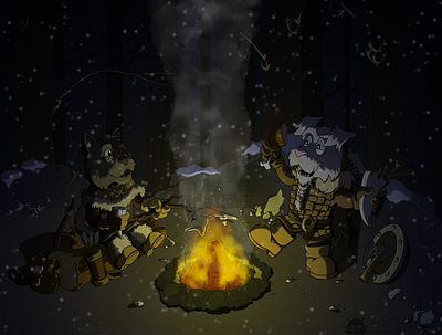 Tales Around the Campfire character design illustration