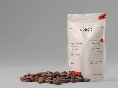 detroit. coffee bag branding design graphic design logo packaging typography