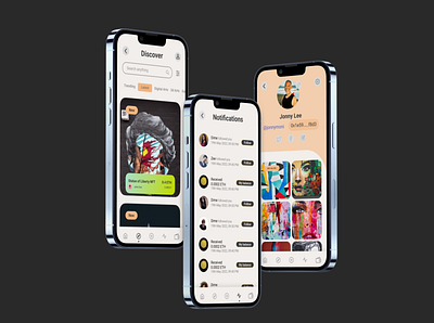 NFT mobile app UI Light mode app app design crypto design figma nft product design ui uiux ux visual design