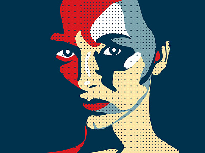 Ann dot face girl illustration illustrator portrait vector