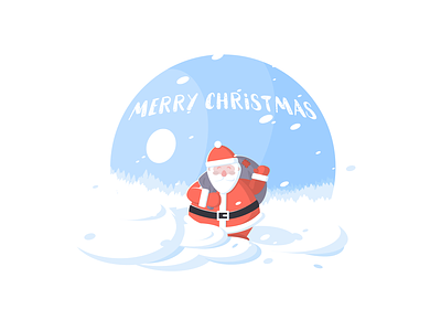 Merry Christmas! christmas coral illustration santa simple snow vector winter xmas