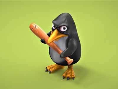 Angry penguin 3d 3dcharacter angry angry bird angry penguin bat character design illustration keyshot penguin zbrush