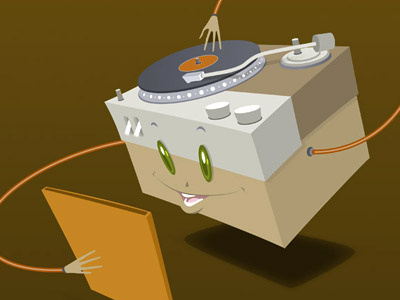 Recordplayer illustration vector
