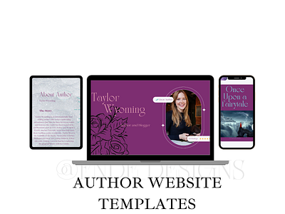 Author Canva Website Template-Editable branding canva canva templates design graphic design social media templates web design