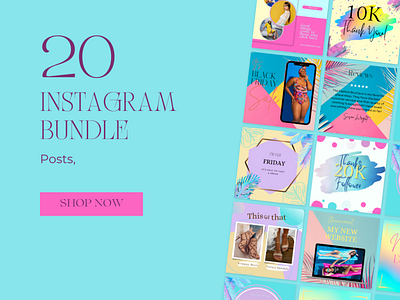 Colorful Instagram Fashion Post Canva Template