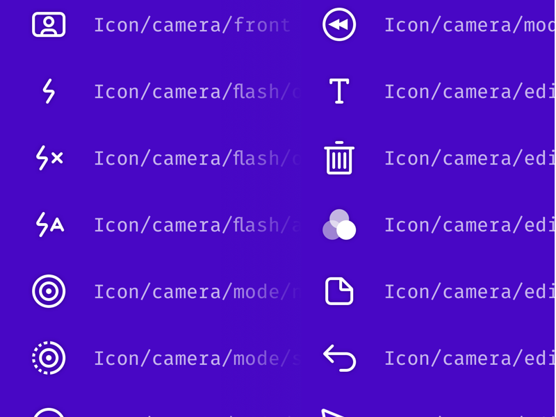 Icons camera app