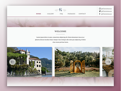 Cherie Amour Wedding Venue design figma ui ux ux design