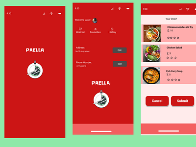 Food menu app