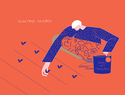Planting passion 2d character character design illustration loretaisac motion design passion planting springtime typography