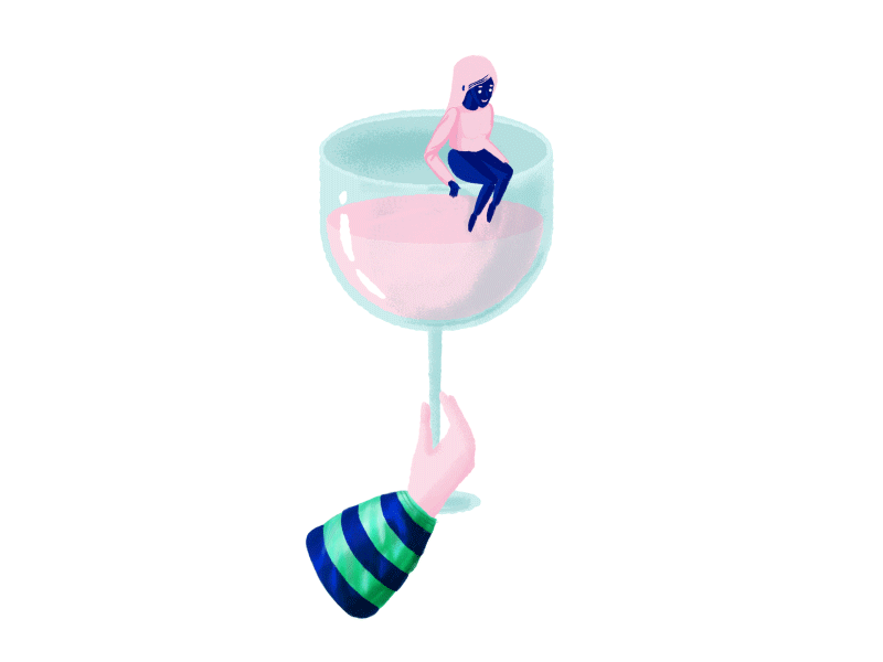 Cup of wine animation characterdesign gif illustration loretaisac motion