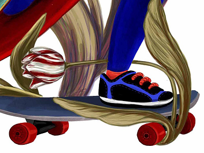 Skate blue brush detail illustration skate skatelife skatelove textures tulip